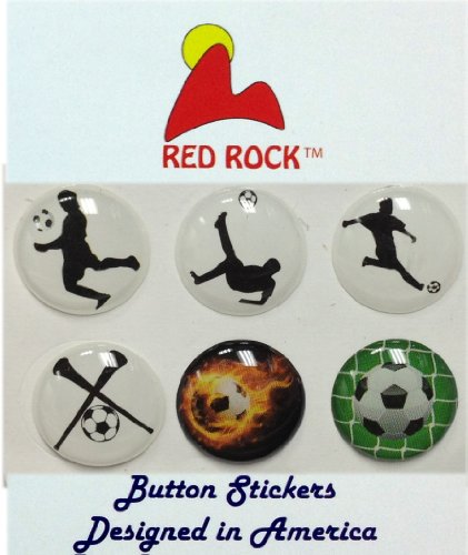 Soccer Fans Ball Horns 6 Pieces Home Button Stickers for iPhone 5 4/4s 3GS 3G, iPad 2, iPad Mini, iPod Touch