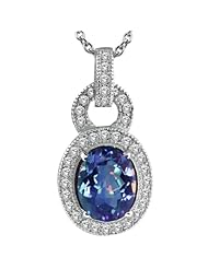 2.97 Ct Oval Natural Millennium Blue Mystic Quartz 925 Sterling Silver Pendant