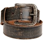 Leather Island Vintage belt with Textured Buckle