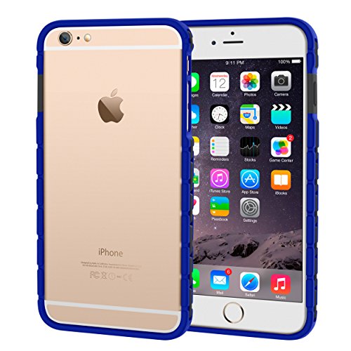 iPhone 6s Plus Case, roocase iPhone 6 Plus Slim Fit Bumper (Open Back Design) with Corner Edge Protection [Chain Bumper] Case Cover for Apple iPhone 6 Plus / 6s Plus (2015), Dark Blue