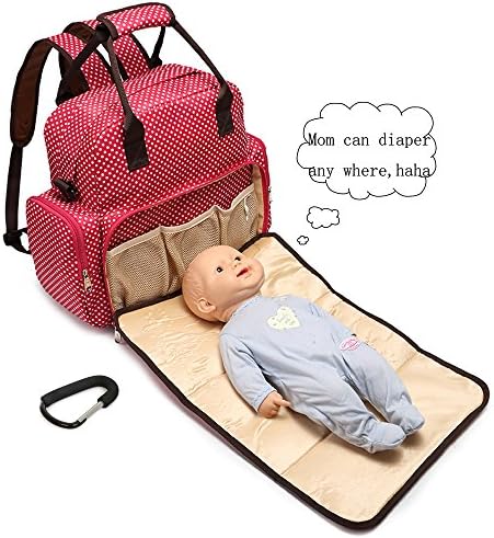 [Fit Everything,with Extra BIG Stroller Clip, Changing Pad]Tooline Large Capacity Smart Organized Waterproof Travel Diaper Bag Backpack with Changing Pad