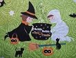 Northcott Halloween Costume Green Witch Mummy Cat Sheri Berry Fabric Yard