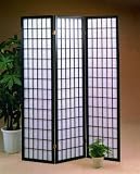 Review R.H.F.  / New Black 3-panel room divider screen with fiber glass