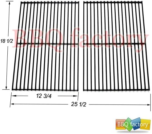 bbq factory Replacement Porcelain Coated Steel Wire Cooking Grid Set of 2 for Select Gas Grill Models By Charbroil, DCS, Kenmore, Master Chef, and Others