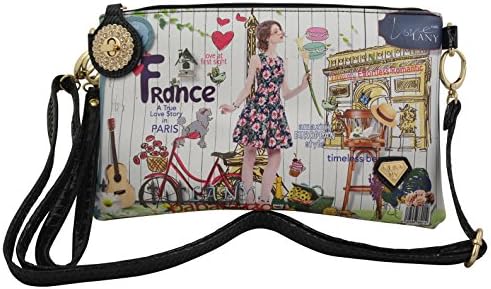 Paparazzo Collection By Lany City Print Crossbody Clutch Bag with Wristlet - Vegan Leather