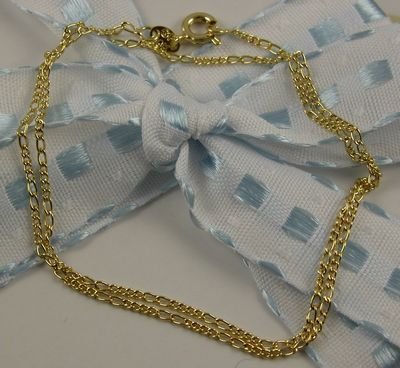 Click here to buy 16 18K Gold GF Baby Figaro Necklace Chain HALLMARKED.