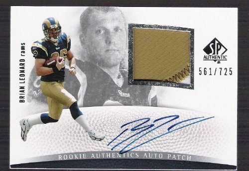 BRIAN LEONARD 2007 SP Authentic #269 JERSEY PATCH AUTOGRAPH RC Rookie Card #561 of 725 Made! Cincinnati Bengals Football