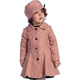 Angels Garment Toddler Little Girls Pink Vintage Coat Hat Set 2T-8