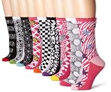 Betsey Johnson Womens 9 Pack Tic Tac Toe-Tally Awesome Crews Gift Box