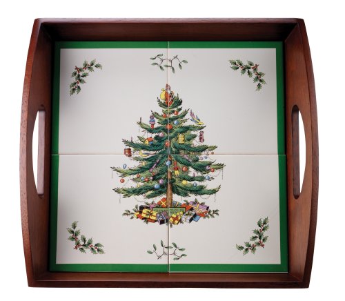 Spode Christmas Tree Wood 4-Tile Tray