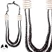 SG Paris Long Necklace 2 Rows 72cms Natural Brown Shell Marron Combinaison Necklace Long Necklace Mi