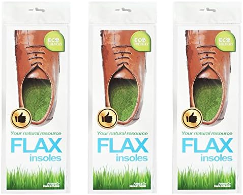FLAX Natural Odor Stop Insoles - Absorbs Foot &amp; Shoe Odor Keeping Your Feet Fresh (US Men 10 - 10,5)