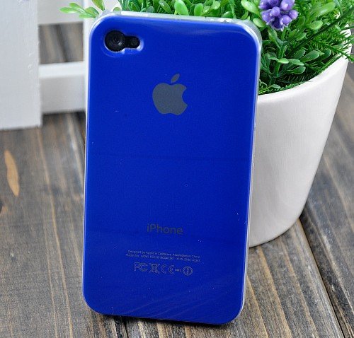Dark Blue Replicase Hard Air Crystal Jacket Luminosity Case for iPhone 4 (Works with Verizon iPhone)