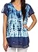 Sakkas Violet Embroidery Tie Dye Sequin Accents Blouse/Top