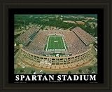 Spartan Stadium Michigan State Spartans Aerial Framed Print - Black No Mat