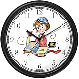 Girl Reading from Bible (Tanach) Judaica Jewish Theme Wall Clock by WatchBuddy Timepieces (White Frame)