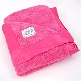 Little Giraffe Raspberry Chenille Blanket