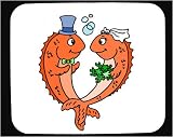 Mouse Pad with married, fish, underwater, wedding