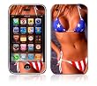 US Flag Bikini Decorative Skin Cover Decal Sticker for Apple 2G iPhone (1st Gen)