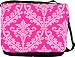 Hot Pink Color Damask Design Messenger Bag – Book Bag – Reporter Bag – Unisex – Ideal Gift for all occassions!