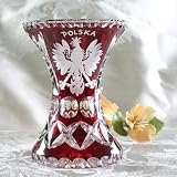 Plum Colored Crystal - Flared Vase with POLSKA Eagle