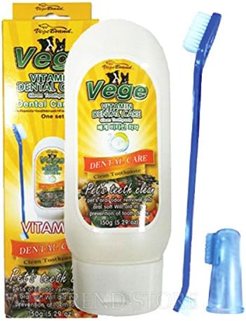 HelloDoggy Vege Dog Cat Organic Dental Care Set Toothpaste 5.29oz Toothbrush 2types