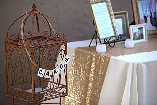 SoarDream 14x120 Inch Sparkly Gold Sequins Table Runner