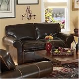 Cordoba Leather Love Seat By Coaster Furniture With Silver Shipping