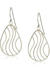 14k Yellow Gold Diamond-Cut Teardrop Dangle Earrings
