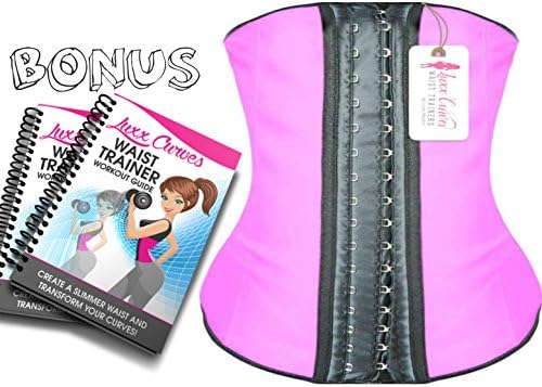 Luxx Curves Waist Trainer Corset For Weight Loss Latex Shaper - Postpartum Women (Size L Pink)