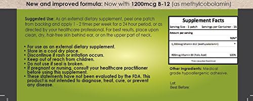 B12 Patches (1200mcg) - Now 2 Sheets (16 Patches), 2 for 1!