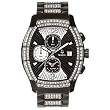 Bulova Men's Black IP Chronograph Alarm Diamond Pimp Watch Model 98B000