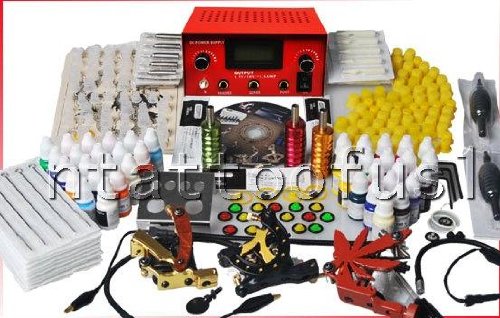 Get Buy Professional 3 Tattoo Gun Tattoo Kit with Tattoo Power Supply/40 Color Tattoo Ink/Tattoo Needles/3 Tattoo Machine/other Tattoo Supplies MGT5