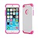 iPhone 6 Case, oneCase™ Hybrid High Impact Shockproof Protective Case Hard Plastic+Soft Silicon Rubber Armor Defender Case Cover for Apple iPhone 6 4.7 inch Screen with Stylus & Screen Protector (2 piece-White/Rose Red)
