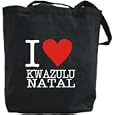 Canvas Tote Bag Black " Love Classic Kwazulu-Natal " South Africa City