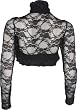 Sheer Floral Stretch Lace Bolero Cover-up Long Sleeve Junior Plus Size