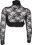 Sheer Floral Stretch Lace Bolero Cover-up Long Sleeve Junior Plus Size