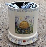 Candle Crock Pot - Bee Skep w/ Flowers