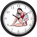 Beautiful Woman in Swimsuit Towel Drying Off - Physical Fitness-Exercise-Body Building Wall Clock by WatchBuddy Timepieces (Black Frame)