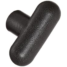 DimcoGray Black Thermoplastic T-Handle Wing Knob Female, Brass Insert 3/8-16" Thread x 1/2" Depth, 2-1/4" Diameter x 1-7/16" Height x 5/8" Hub Dia x 3/4" Hub Length (Pack of 10)