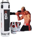 Authentic RDX Heavy Rex Leather Professional Filled Punch Bag 4FT/5FT + Boxing Gloves