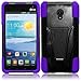 For LG Lucid 2 VS870 T-Stand Impact Kickstand Hybrid Double Layer Fusion Cover Case Black/Dark Purple