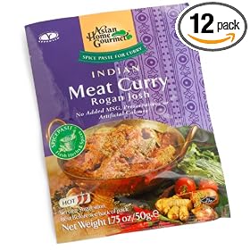 Asian Home Gourmet Indian Meat Curry (Hot),1.75-Ounce Packages (Pack of 12)
