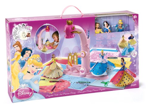 Imagen 2 de Famosa Arts & Crafts Disney proyectores Dress Your Princess - Set de dibujo con proyector (2 patrones por princesa, Cenicienta, Blancanieves y la Sirenita), color rosa