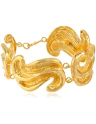 Devon Leigh Gold Dipped Swirl Link Bracelet, 8"