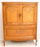French Louis XV Television TV Pocket Doors Cabinet