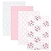 Luvable Friends 4 Piece Flannel Receiving Blankets, Floral