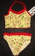 Girls 2 PC Ruffle Trim - Yellow Floral w/Red