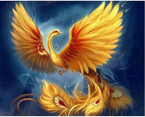 JZN DIY 5D Phoenix Pattern Diamond Painting Cross-Stitch Craft Home Wall Room Decor 35*35cm