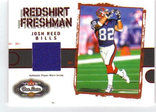 2002 2002 Fleer Box Score Red Shirt Freshman #8 Josh Reed - Buffalo Bills (Piece of Authentic Game-Worn Jersey ) (Football Cards)